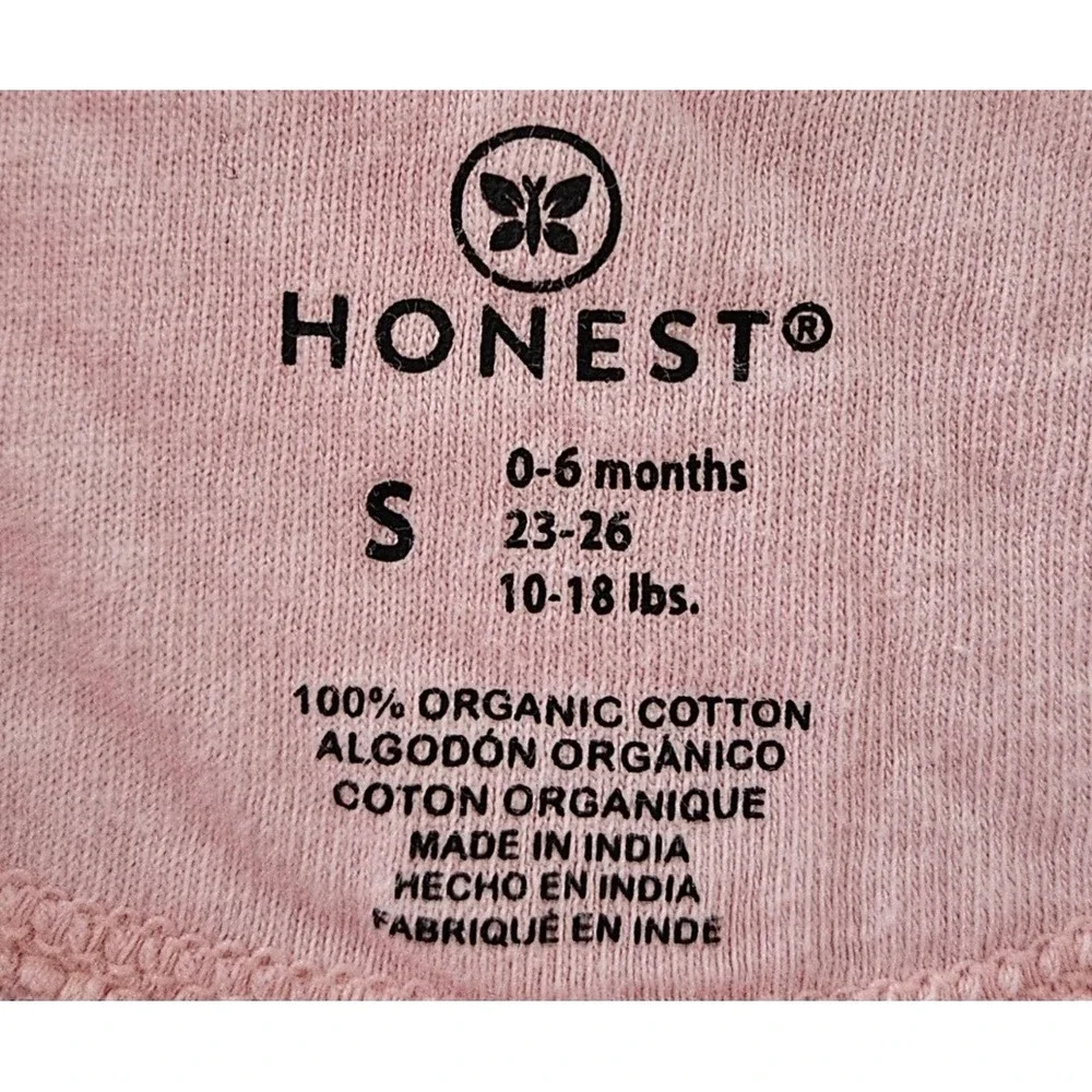 Honest Baby Size 0-6 Month Pink Organic Cotton Wearable Blanket Sleep Sack Small